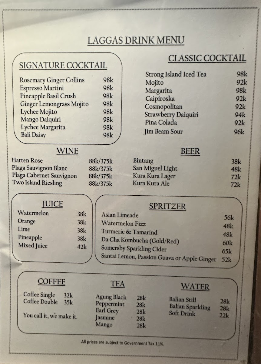 Laggas Uluwatu Menu - Image 2